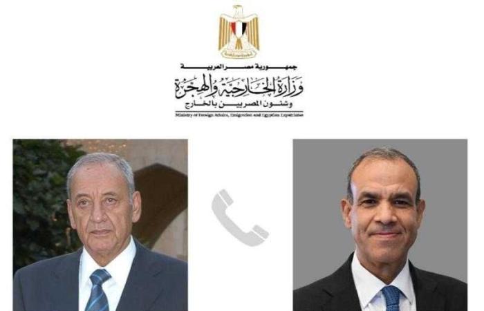 وزير الخارجية يجدد التأكيد لنبيه بري على تضامن مصر مع لبنان في هذا الظرف الدقيق